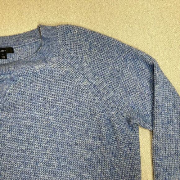 J. Crew | Light Blue Waffle Knit Wool & Alpaca Blend Crewneck Sweater - Small - Picture 5 of 9